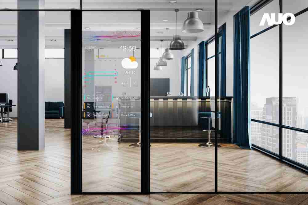 60吋Micro LED透明窗屏显示器，，，可依需求调整并延伸应用于不同场域，，，，包括汽车侧窗或家庭玄关、、智慧橱窗、、、商业展示等面向，，，提供丰富的信息娱乐内容